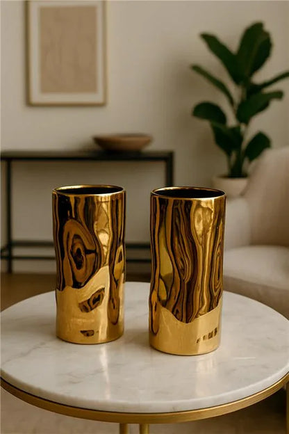 Ceramic Vase 019 in Pakistan – Imported Gold Glass Vase Set