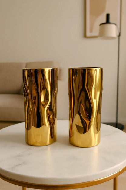 Ceramic Vase 019 in Pakistan – Imported Gold Glass Vase Set