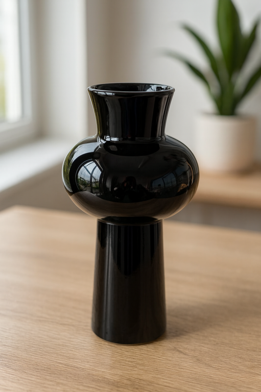 Ceramic Black Vase in Pakistan – Imported Decorative Vase
