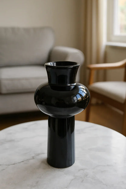 Ceramic Black Vase in Pakistan – Imported Decorative Vase
