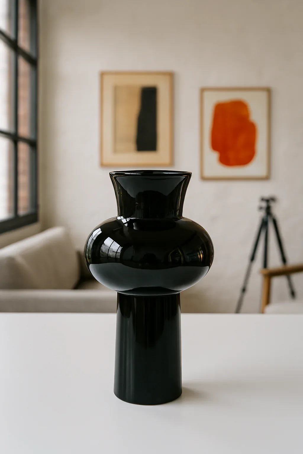 Ceramic Black Vase in Pakistan – Imported Decorative Vase