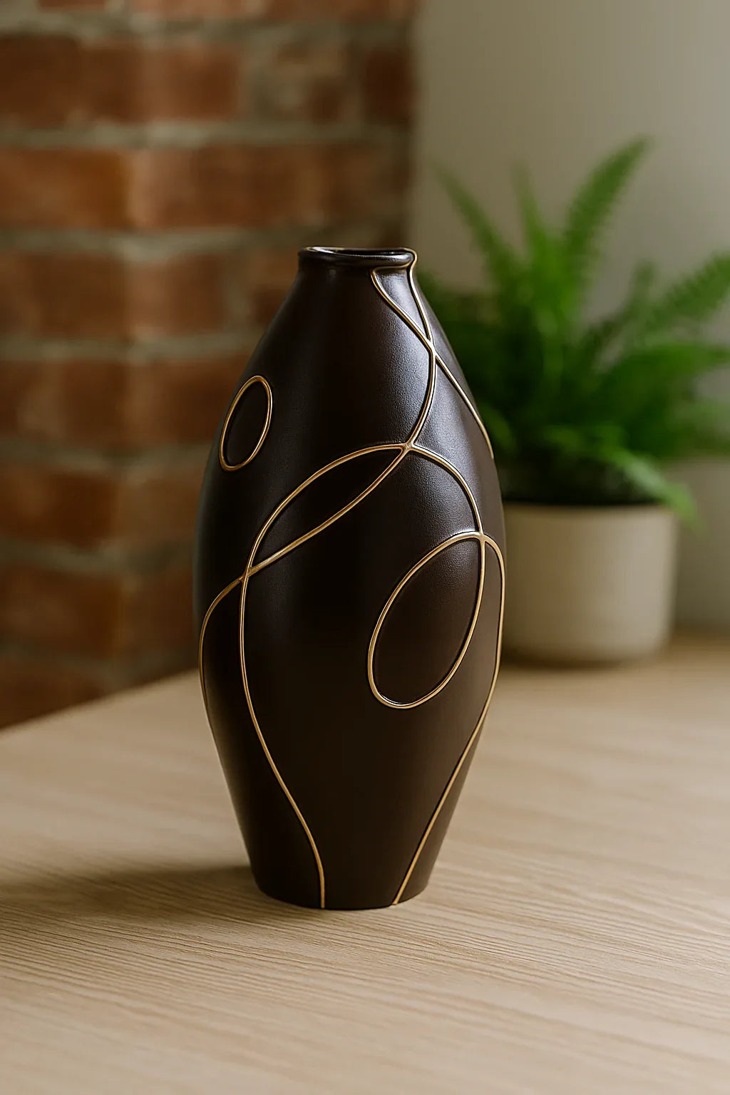 Ceramic Brown Vase in Pakistan – Imported Decorative Piece