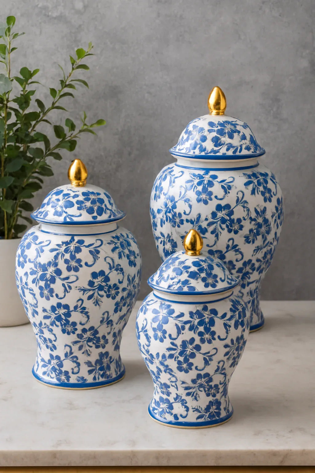 Ceramic Candy 012 Jar Set in Pakistan – White & Blue Decor