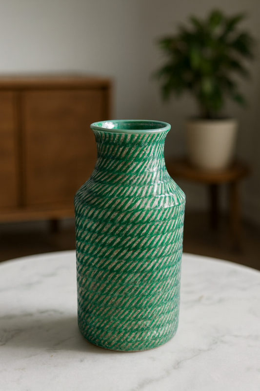 Ceramic Green Vase 02 in Pakistan – Imported Decorative Vase
