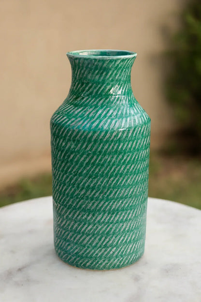 Ceramic Green Vase 02 in Pakistan – Imported Decorative Vase