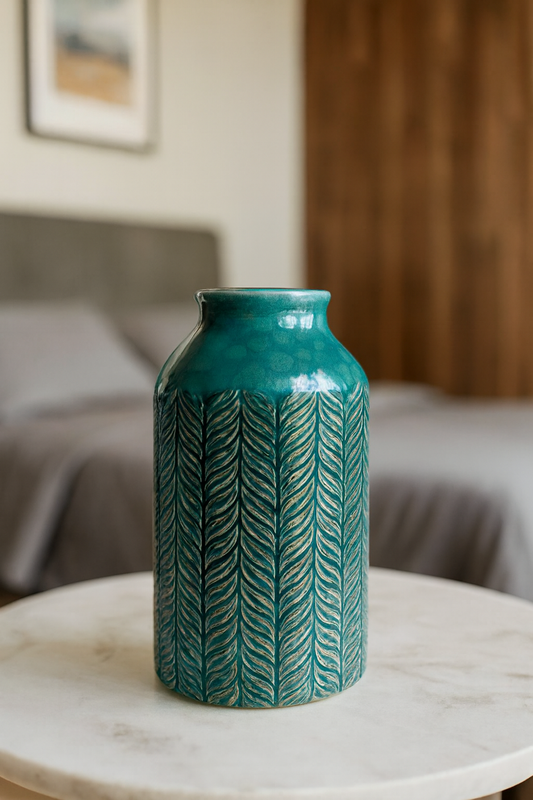 Ceramic Green Vase Set in Pakistan – Imported Décor Vases