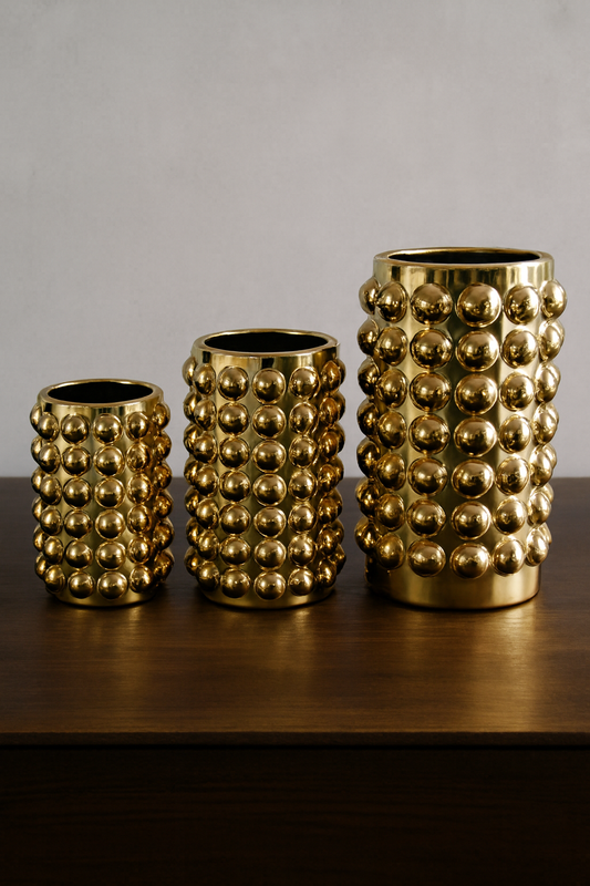 Ceramic Vase 035 in Pakistan – Glass & Gold Decorative Set