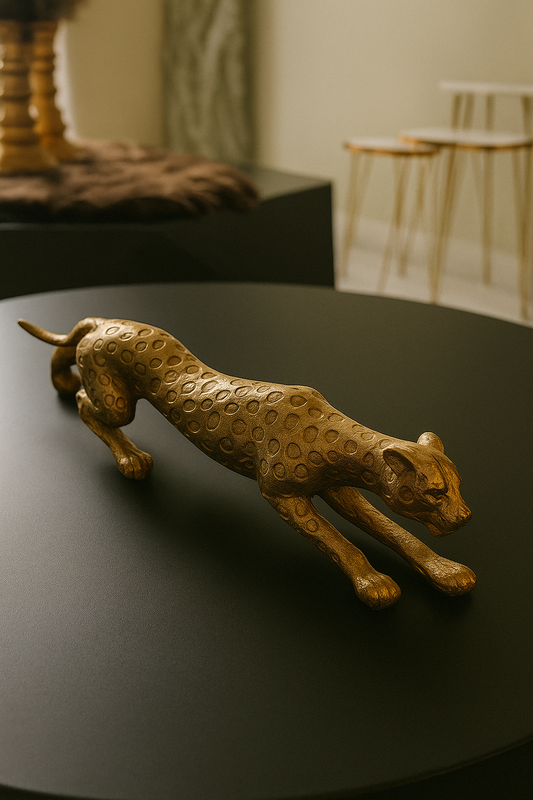 Cheetah Decor – Gold Plated Synthetic Showpiece