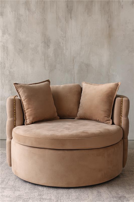 Cuddle Chair Brown | Premium Velvet Solid Wood Chair