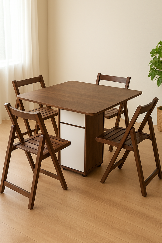 Dark Brown Lexa Dining Table – Beech Wood 4-Seater