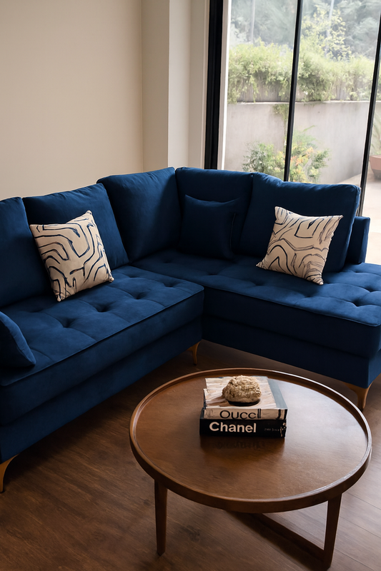 Declin L Shape Sofa Seat in Pakistan – Velvet 5-Seater