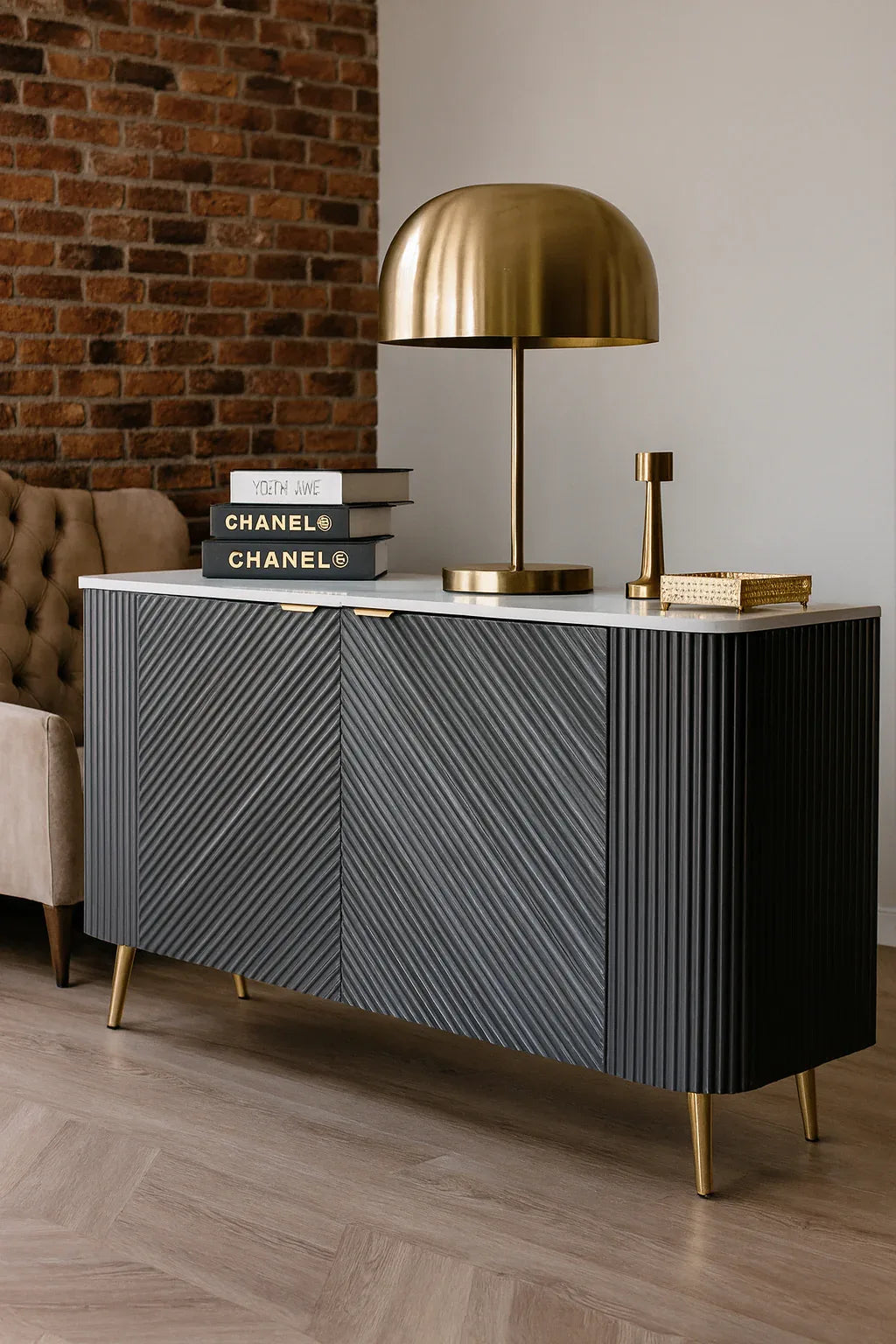 Espen Small Side Board – Dark Grey Deco Finish
