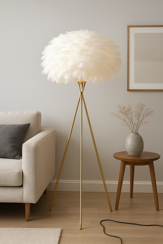 Feather LED Standing Lamp – 5 Ft Imported Floor Lamp
