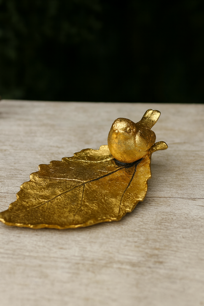 Flat Sparrow Candle Stand – Resin Décor Accent