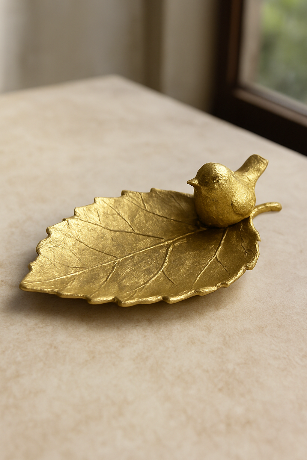 Flat Sparrow Candle Stand – Resin Décor Accent