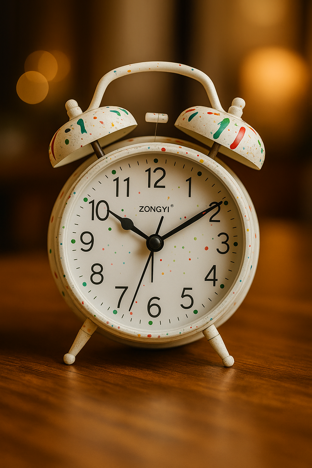 Funky Clock White Large – 12" Imported Alarm Clock