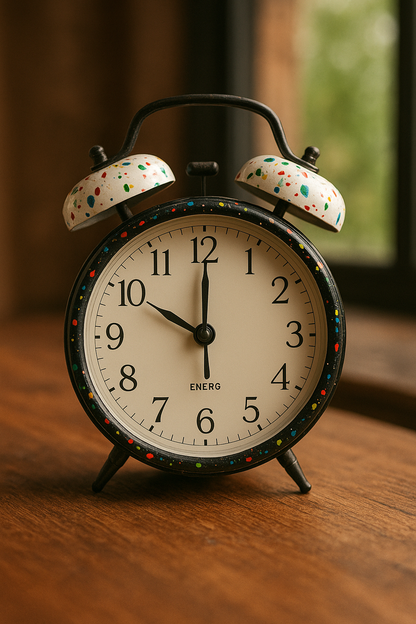 Funky Clock Black Large – Imported 12" Alarm Clock