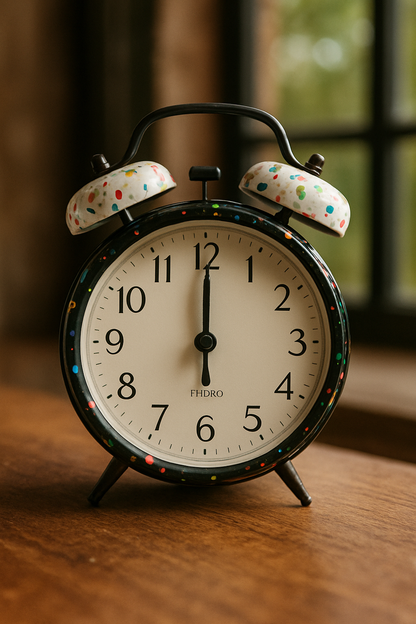 Funky Clock Black Large – Imported 12" Alarm Clock