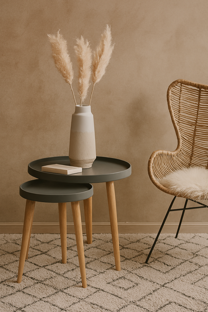 Grey Nesting Table in Pakistan – Modern Two-Piece Set