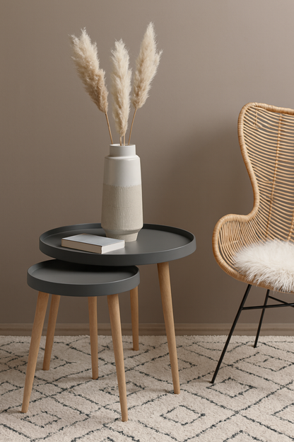 Grey Nesting Table in Pakistan – Modern Two-Piece Set