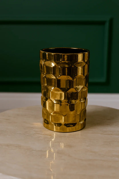 Glass Gold Vase 072 in Pakistan – Imported Glass Decor