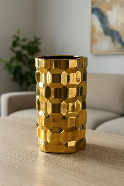 Glass Gold Vase 072 in Pakistan – Imported Glass Decor