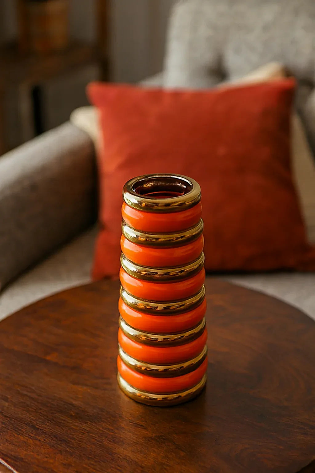 Glass Orange Gold Vase in Pakistan – Imported Ceramic