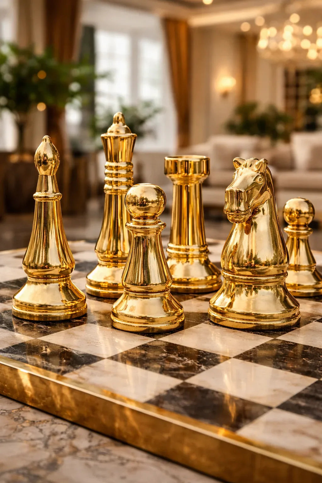 Gold Chess 6 Piece Imported Luxury Set Pakistan