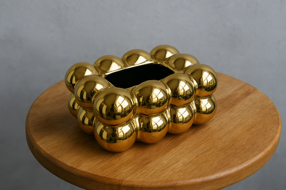 Gold Jewel Tissue Box 03 – Premium Glass & Gold Finish
