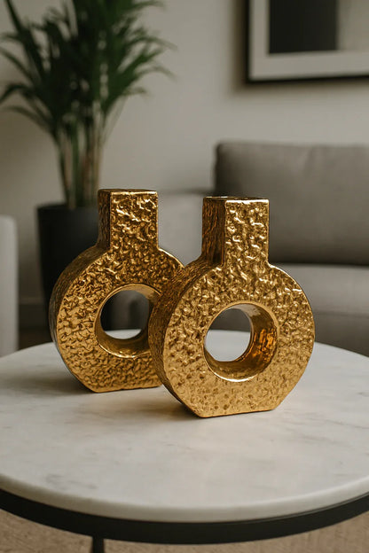 Gold Textured Vase 04 in Pakistan – Modern Decorative Vase
