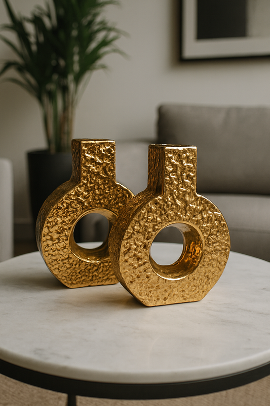 Gold Textured Vase 04 in Pakistan – Modern Decorative Vase