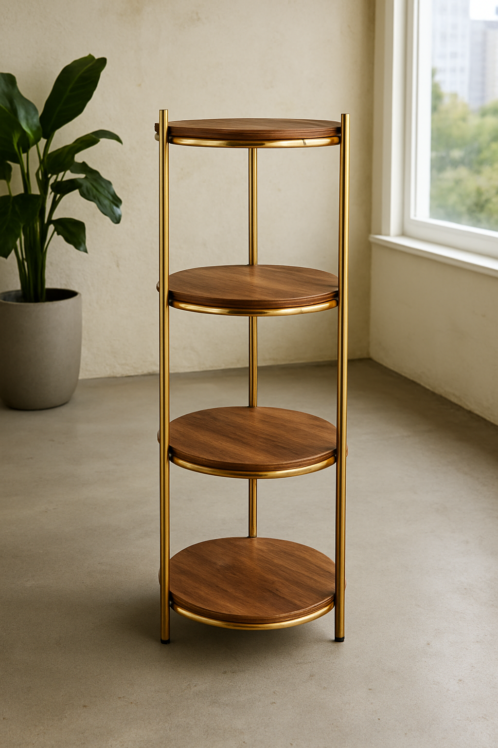 Golden Halo Shelf – Luxury Stainless Steel Shelf