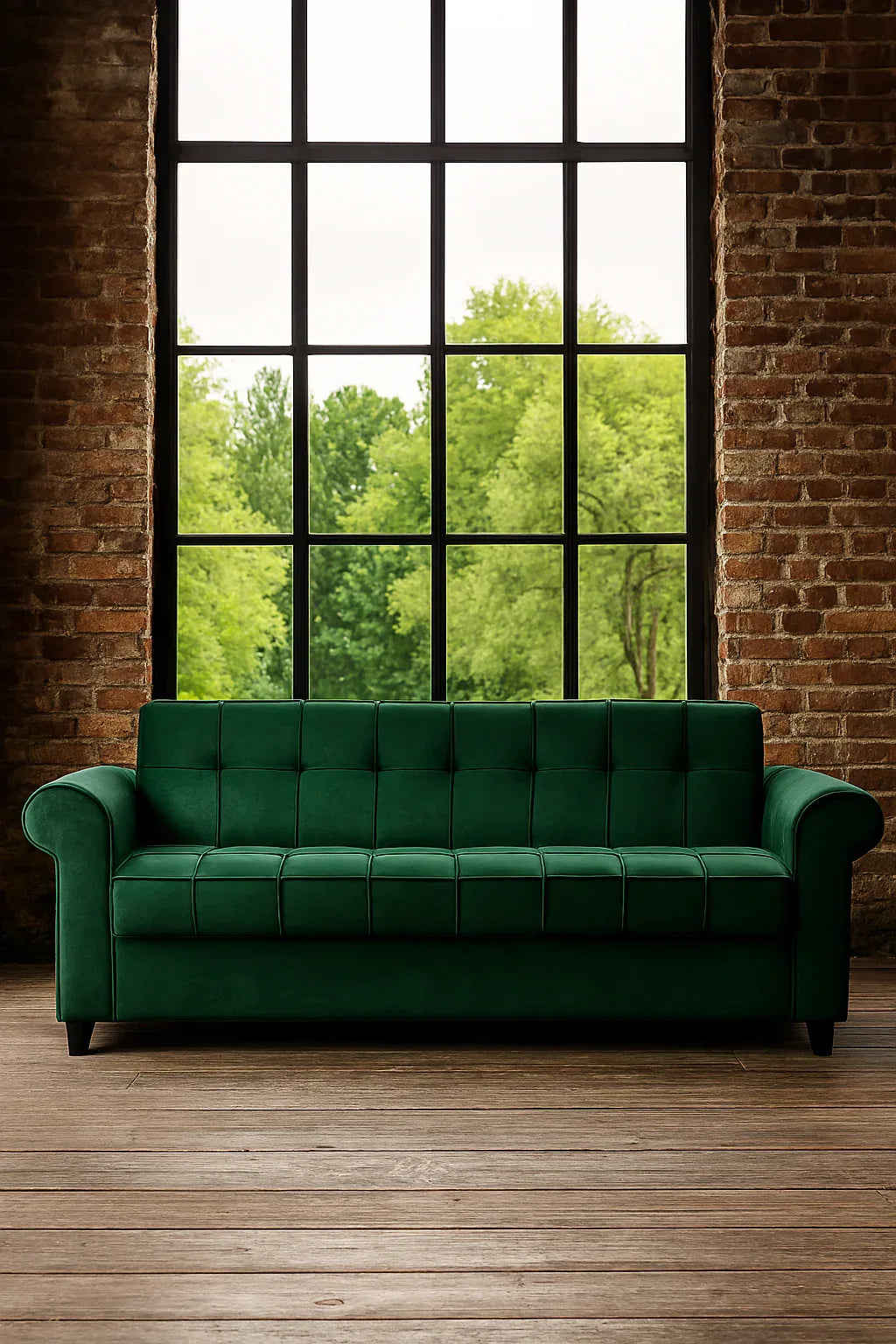 Green Mia Sofa Cum Bed in Pakistan – Wood Frame & Comfort