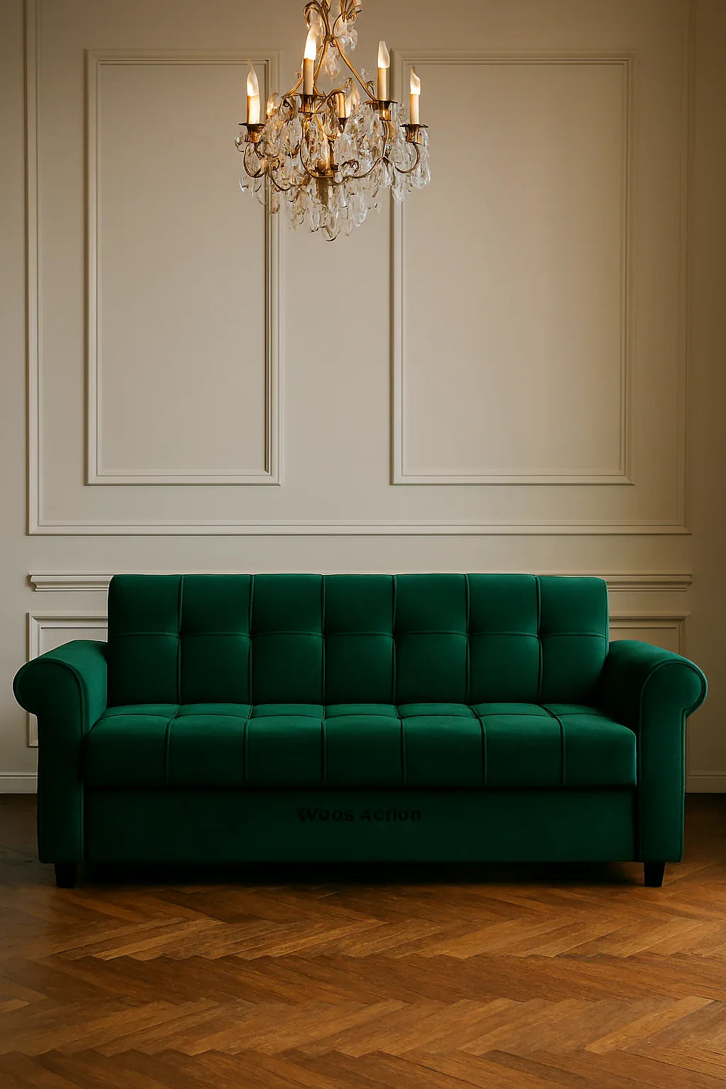 Green Mia Sofa Cum Bed in Pakistan – Wood Frame & Comfort