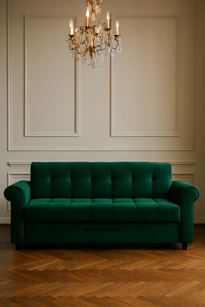 Green Mia Sofa Cum Bed in Pakistan – Wood Frame & Comfort