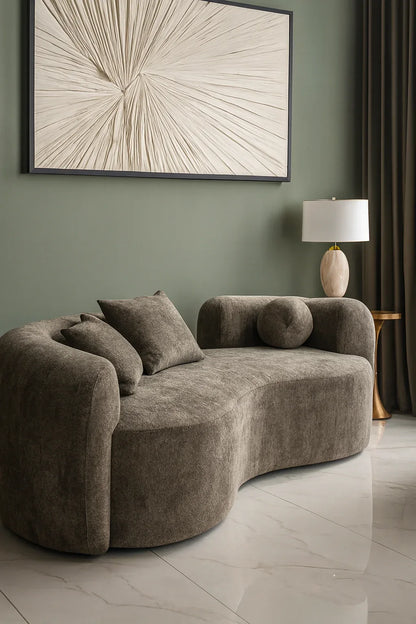 Grey Isle Boucle Curved Sofa 02 – 3 Seater in Pakistan(PK)