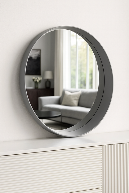 Grey Round Mirror in Pakistan – 27 Inch Waterproof Mirror