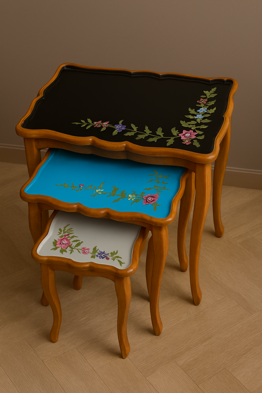 Hagrid Nesting Table Set of 3 in Pakistan – Hand Painted