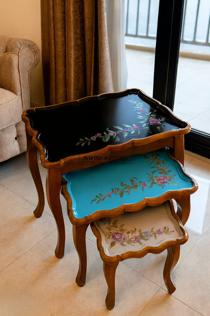 Hagrid Nesting Table Set of 3 in Pakistan – Hand Painted