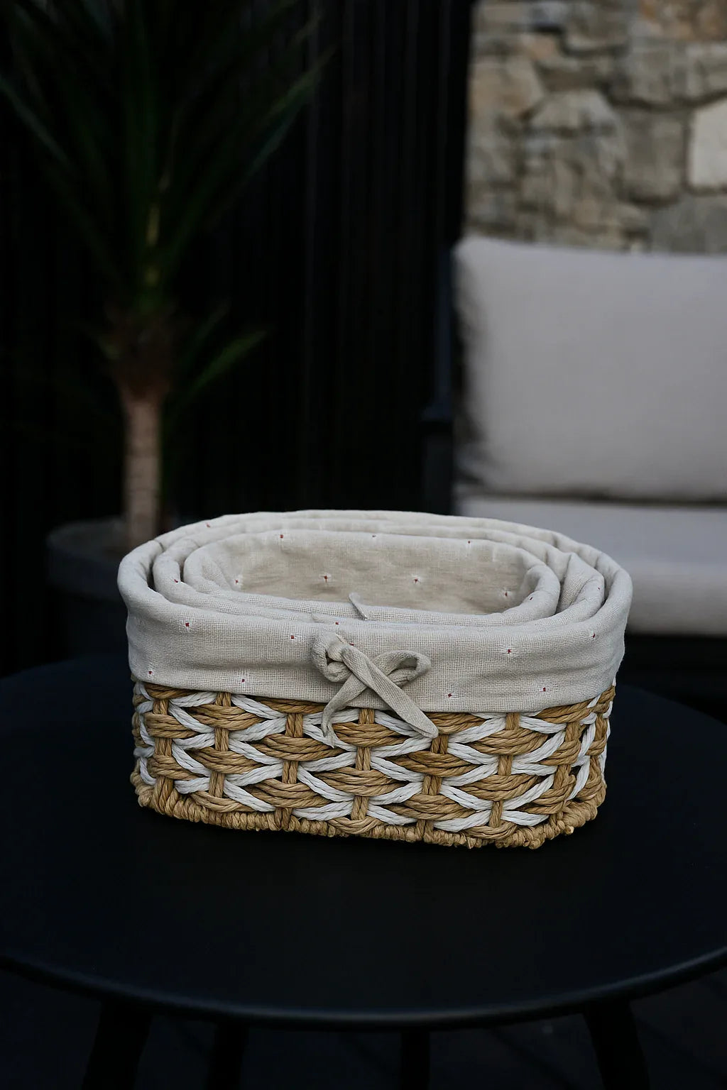 Hand Woven Rattan Storage Baskets – Set of 3 Imported