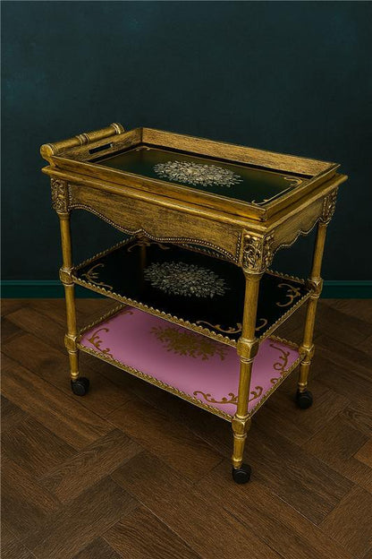 Hand Painted Trolley 02 in Pakistan – 3 Tier Tea Trolley