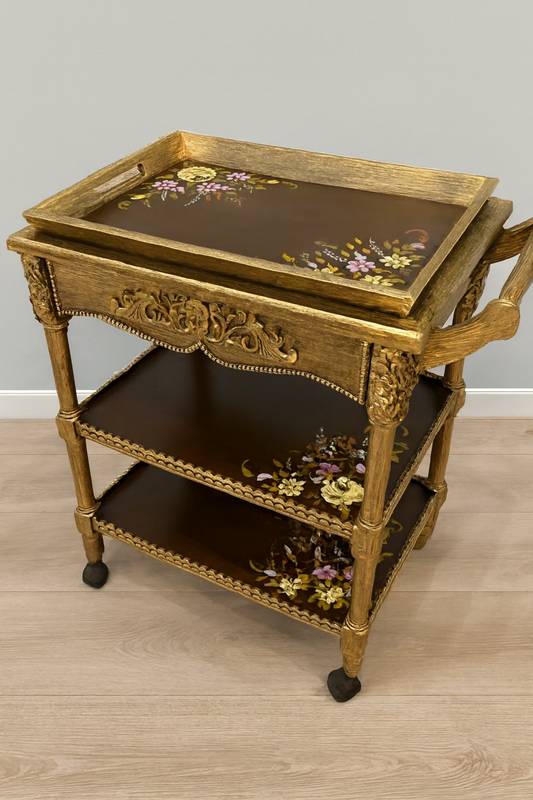 Hand Painted Trolley 03 in Pakistan – 3 Tier Tea Trolley