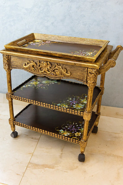 Hand Painted Trolley 03 in Pakistan – 3 Tier Tea Trolley