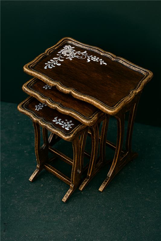 Harper Nesting Table Set of 4 in Pakistan – Glass Top Set