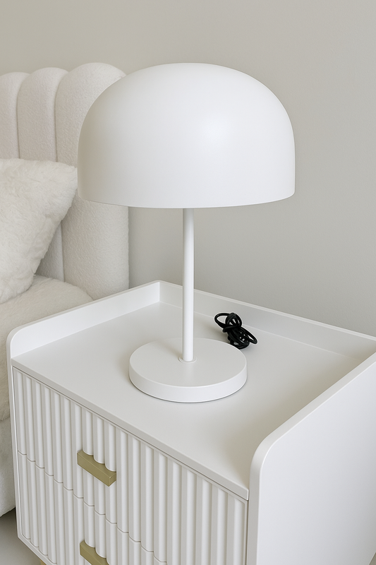 Metallic Body Round Lamp – Brass Table Light 14"