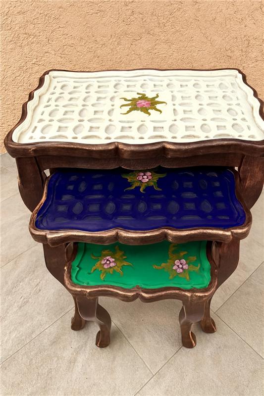 Hennesy Nesting Table Set of 3 in Pakistan – Glass Top