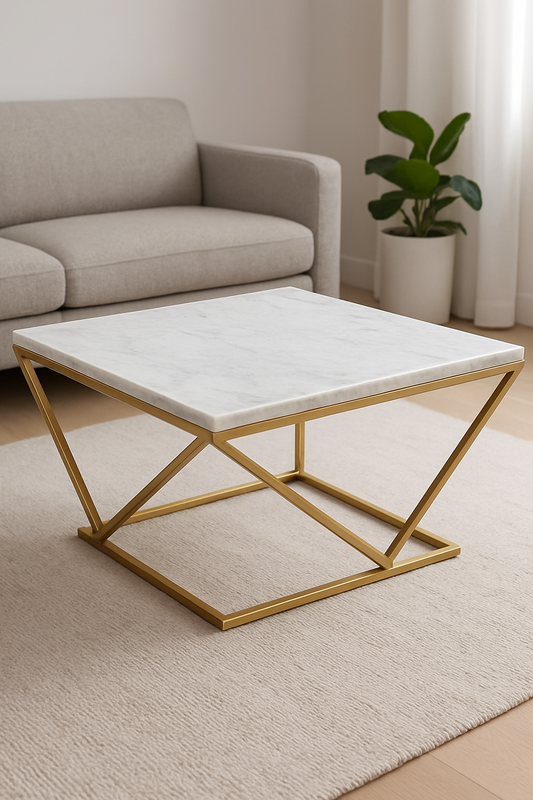Henry Coffee Table – Metal Frame & Gloss Top Pakistan