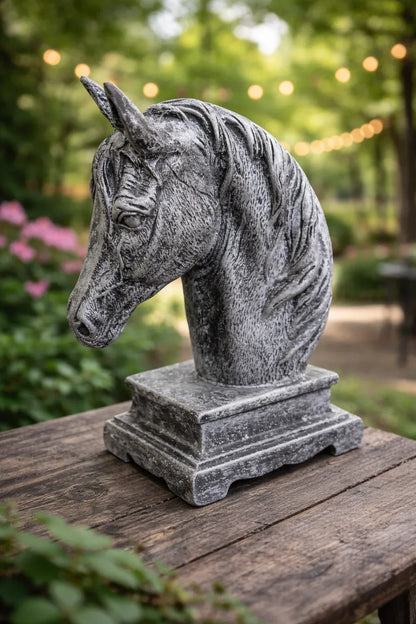 Horse Head Sculpture Antique Black in Pakistan – Decor