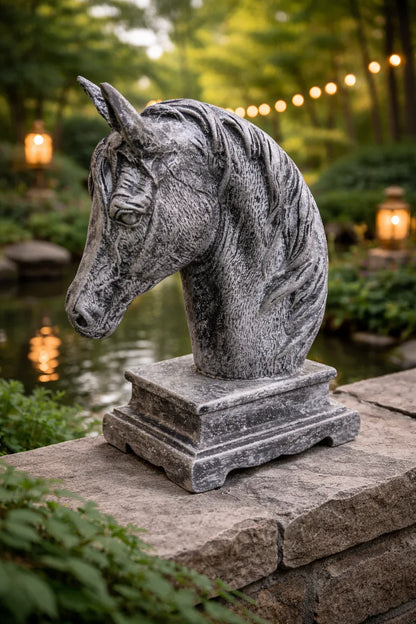 Horse Head Sculpture Antique Black in Pakistan – Decor