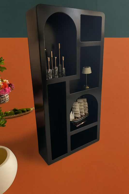 IVY Shelf Black in Pakistan – MDF Decorative Storage Rack